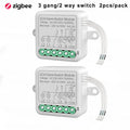 Tuya ZigBee 3.0 Smart Switch Module 10A Smart Home DIY Breaker 1 2 3 4 Gang Supports 2 Way Control Works with Alexa Google Home