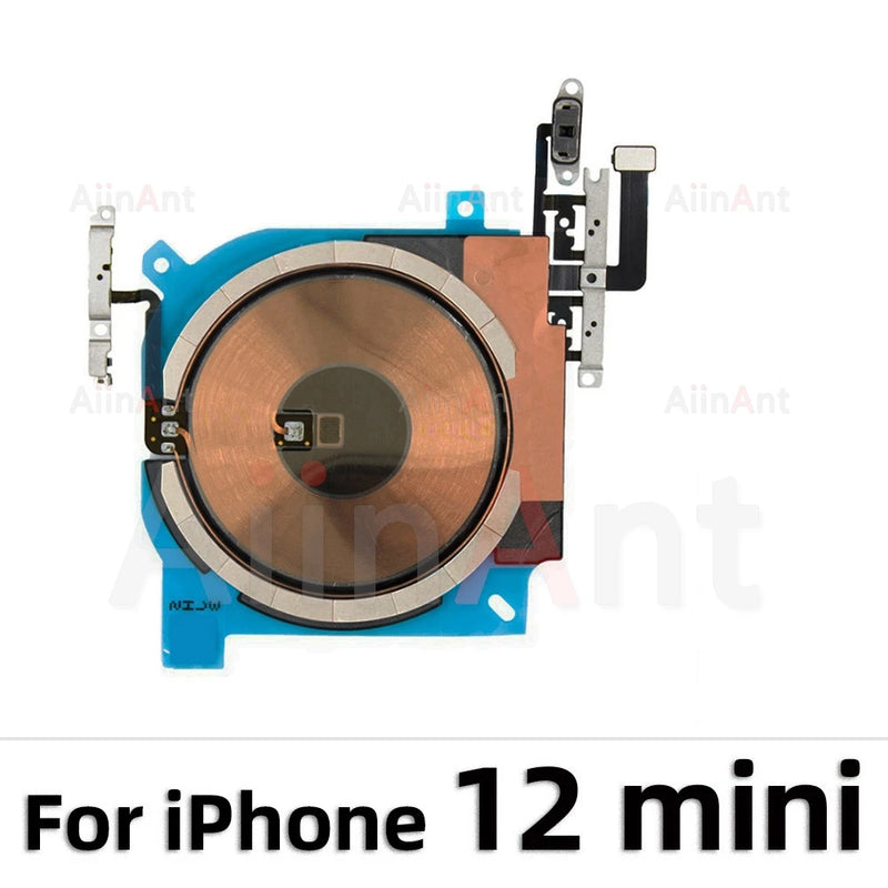 100% Test AiinAnt Power Volume Flash Light NFC Wireless Charging Flex Cable For iPhone 12 13 14 15 Pro Max Mini Plus Sapre Parts