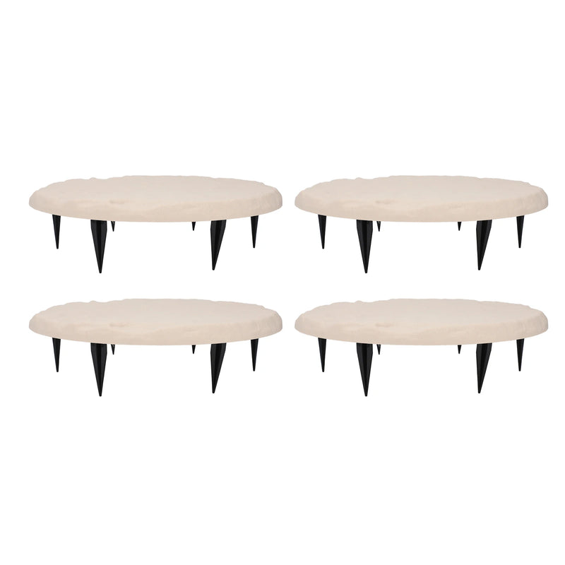 Outdoor Step Stones Decorative Polypropylene Resin Stepping Stones with Ground Stakes for Lawn Garden Pathway Round Step Stones