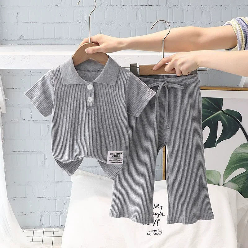 Summer Girls Sweet Sets Baby T - Shirt Stripes Suit Kids - View 7 | SAMAG