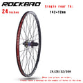 ROCKBAO Mountain Bike Wheelset 24/26/27.5/29 Inches Disc Brake Aluminum Alloy 4Bearings 7-12Speed Thru Axle MTB Bicycle Wheel