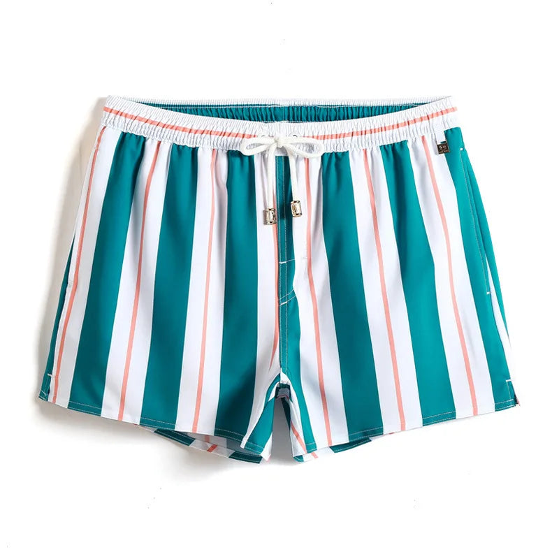 Striped Men Casual Shorts Beach Pants Board Short Quick Dry Sports Trunk Summer Seaside Beachwear Loose Homewear Sleeping Pajama