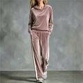 AAutumn New Women's Hooded Sweatshirt Trousers 2-piece Casual Loose Velvet Sports Fashion Patchwork Female Trousers Suit 2026