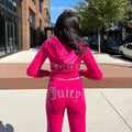 New Women's Hooded Sweatshirt Suit Zipper Cardigan Hot Diamond Fashion Street Velvet Casual Female Pants 2-piece Set