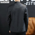 New Winter Faux Fur Collar Windproof Warm Coat Luxury Clothing Brand Chaqueta Cuero Hombre Vintage Brown Leather Jacket Men's