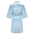 Wedding Party Team Bride Robe Kimono Satin Pajamas Bridesmaid Bathrobe With White Letters YE8171