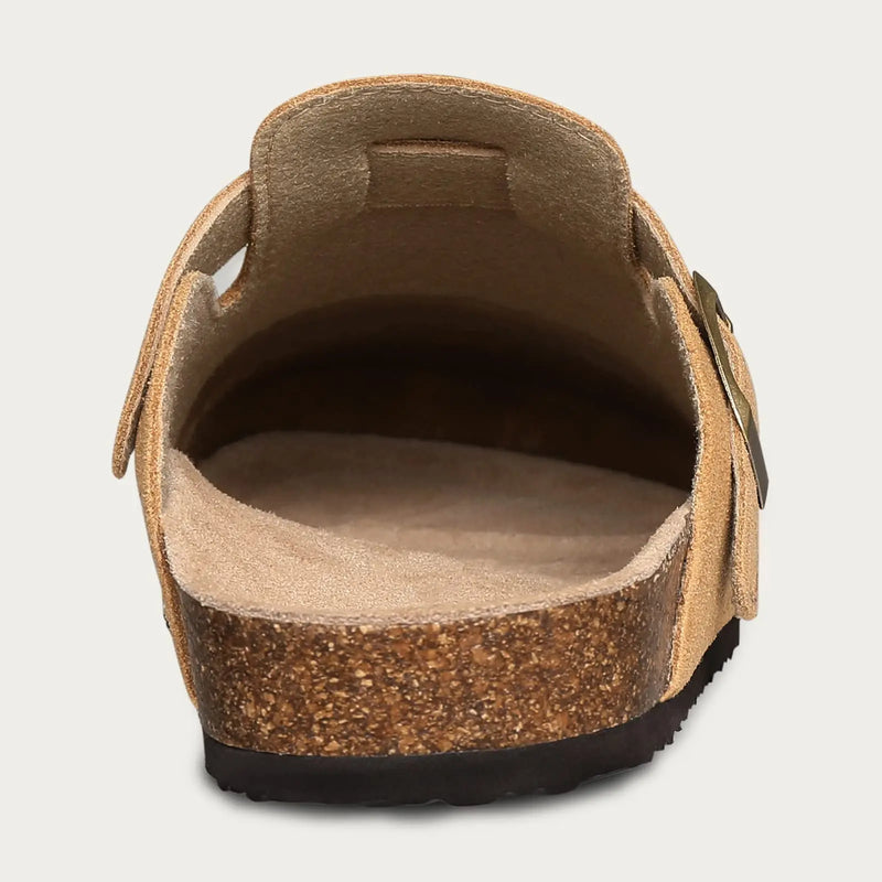 Litfun Classic Cork Clogs For Women Men Genuine Summer Clogs with Arch Support Cork Leather Home Mules Shoes Thick Beach Sandals