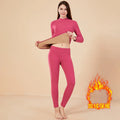 Men's Winter Set Half-high Collar First Layer 2 Pieces Tops + Pants Fleece Warm Elastic Thermal Thick Underwear Set