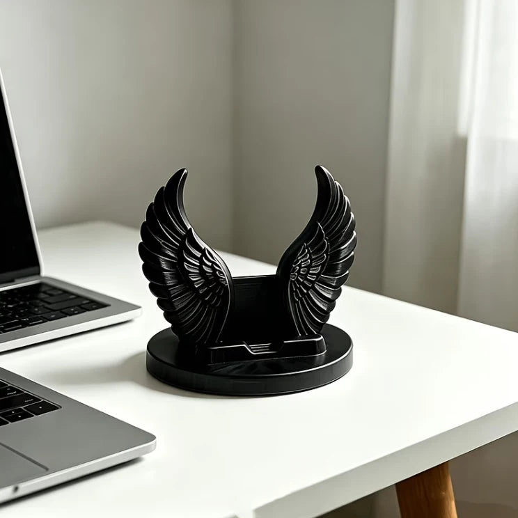 3D Printed Angel Wings Phone Holder, Stable Desktop Stand for All Smartphones, Unique Ornament
