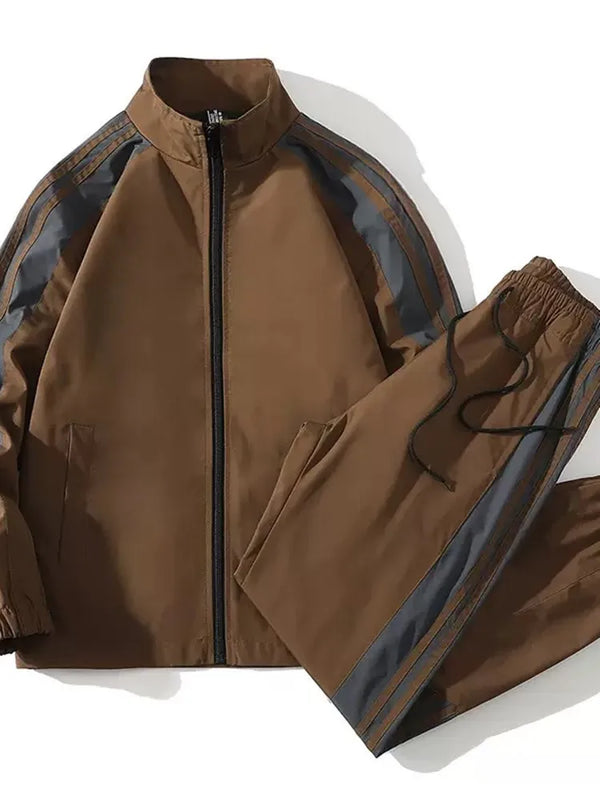 Autumn and Spring New Fashion Trend Outdoor Sports Jacket Set Men's Casual Loose Plus Size Two - piece - View 2 | SAMAG