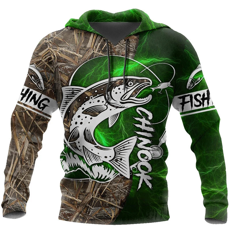 Funny 3D Fish Print Hoodies For Men Outdoor Go Fishing Sweatshirts Autumn and Winter Casual Pullover Fashion - View 4 | SAMAG