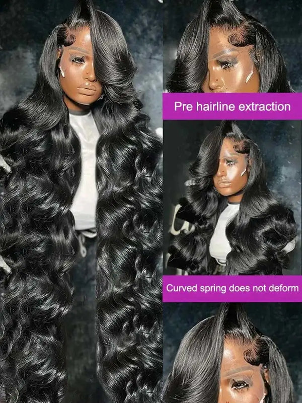 Raw Indian Body Wave 250% Density 40 42 inch 13x6 HD Lace Front Human Hair Wigs 13x4 Frontal Wigs Women Glueless Closure Wigs