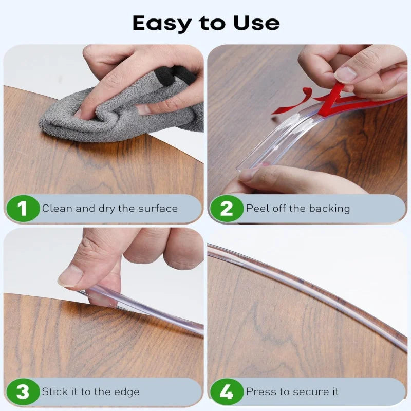 3meters Table Edge Guard Furniture Corner Protector Strip Self Adhesive Transparent Kids Collision Proof Soft Bumper Baby Safety