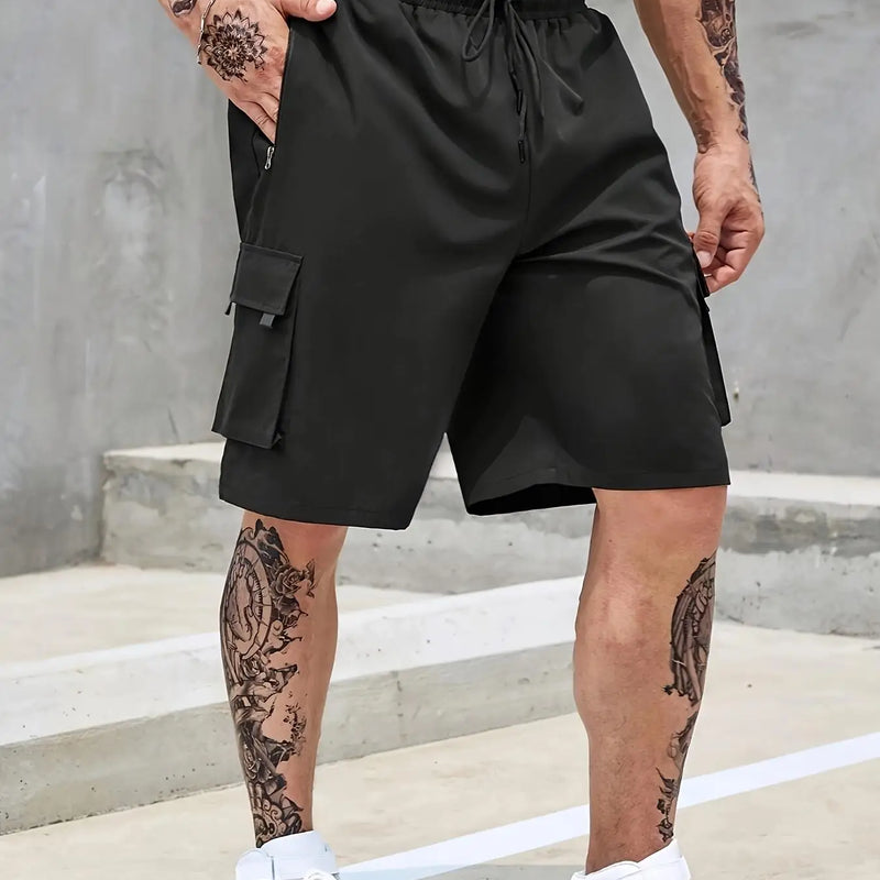 Men's Plain Regular Style Cargo Shorts with Adjustable | SAMAG