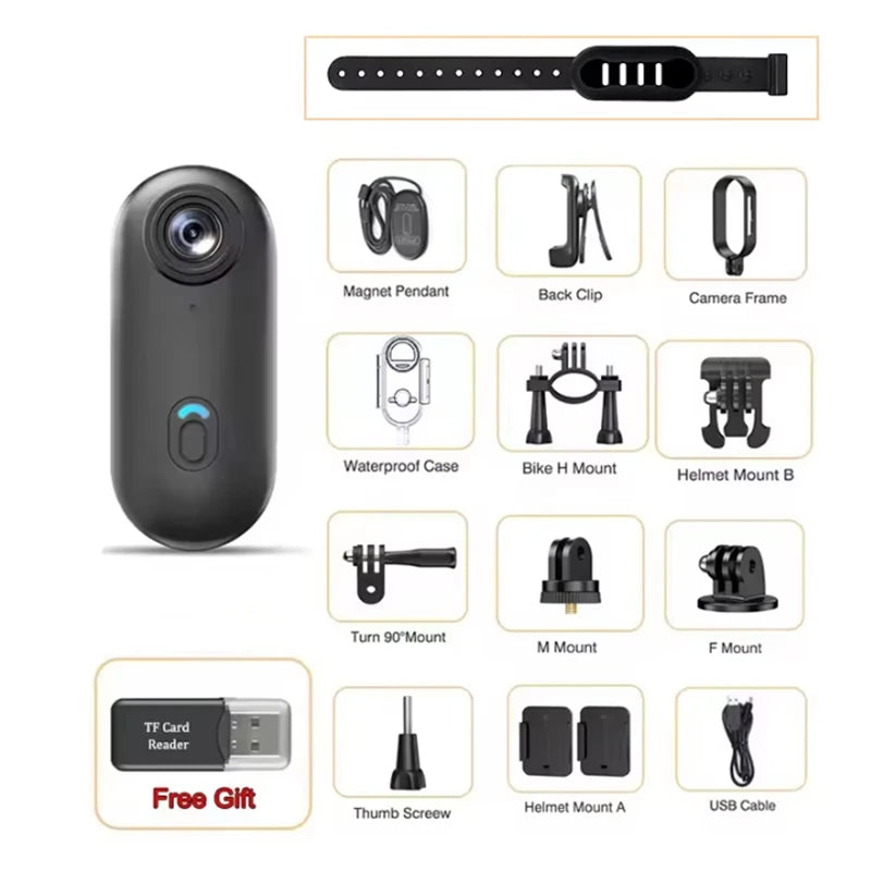 4K Outdoor Sports Camera 1080P Mini Camera In Helmet Motorcycle Bike Filming Waterproof  Bicycle Action Video Recording Body Cam