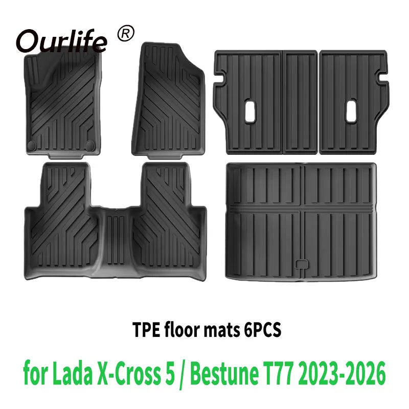 For Lada X-Cross 5 / Bestune T77 2026 2025 2024 Waterproof 3D TPE Car floor Mats or trunk mat Perfect Fit, Odorless Accessories
