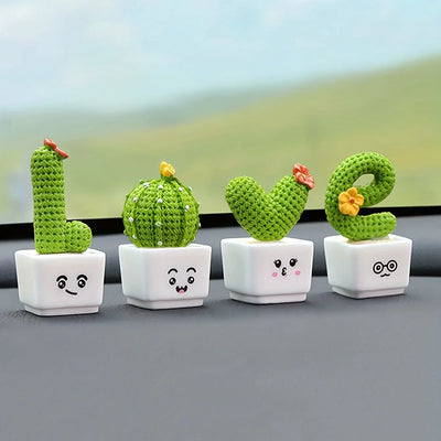 1, Resin Succulent Cactus Mini Green Plant Car Office | SAMAG