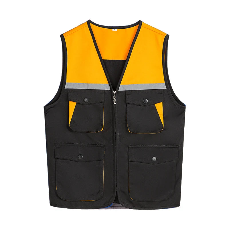 Men's Outdoor Vest Hiking Fishing Hunting Photography Multi-Pockets Multi-Function Maintenance Worker Waistcoat Print Logo