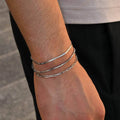 1/2/3pcs Chain Bracelet for Men Women, Stainless Steel Twisted Rope Cuban Wristband, Hip Hop Minimalist - Visuel 2 | SAMAG