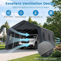 13x20 FT Heavy Duty Carport Canopy, Grey Outdoor Patio | SAMAG