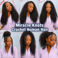 Invisible Knotless Feather Crochet Human Hair Pixie Curls Small Spirals Soft Curly Extensions Pre Separated Miracle Knots Lightweight Hair For Women Boho Braids Daily Hairstyle Making