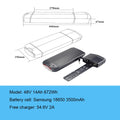 EVRYjourney  FATTIRE 500W RearRack Ebike Battery 48V 10.4Ah 12Ah 14Ah with Taillight Charger & Safety Lock for Electric Bike
