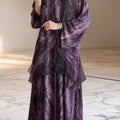 Horetong Muslim Abaya Robe Women Marble Print Chiffon V | SAMAG