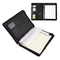 PU Leather Portfolio with Zipper 10 File Pockets 30 Sheets Notebook 4 Rings Binder A4 Document Organizer 10.1 Inch Tablet Cover