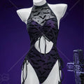 Meowcos.com Women's One Piece Swimsuits Gothic Halter | SAMAG