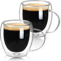 250ml Double Wall Transparent Glass Coffee Cup with Handle Double-layer Heat Insulation High Temperature Juice Milk Cup