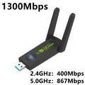 USB 3.0 WiFi Adapter 1300Mbps Dual 2dbi Antennas 5G/2.4G Wireless for Desktop PC Laptop Network - Visuel 8 | SAMAG