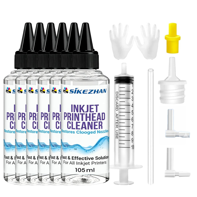 Universal Printhead Cleaning Kit for Epson EcoTank,HP,Canon, Brother Inkjet Printers:Unclog Nozzles & Fix Streaks/Print Quality