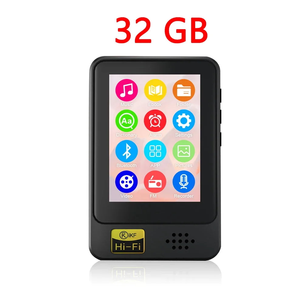 Mini Walkman Full Touch Screen MP3 Player 1.77 Inch Student E-book Reader MP4 Video Player with Built-in Speaker