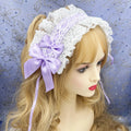 2024 Japanese Lace Bow Ribbon Lolita Headdress Ears on The Head Headband Lolita Maid Anime Cosplay Hair Accessories