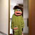 Autumn Winter Big Mouth Monster Cartoon One Piece Pajamas Thick Coral Fleece Warm Soft Casual Couple Home Loungewear In Stock