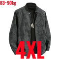 Big Size 8XL Suede Leather Jacket Men Cotton Padded Coat Motorcycle Male Oversize College Large Plus Winter Zipper Windbreaker