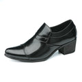 Premium Leather Men Shoes Slip On Loafers European Brand Business Casual Wedding Party Plaid Design Height Increasing