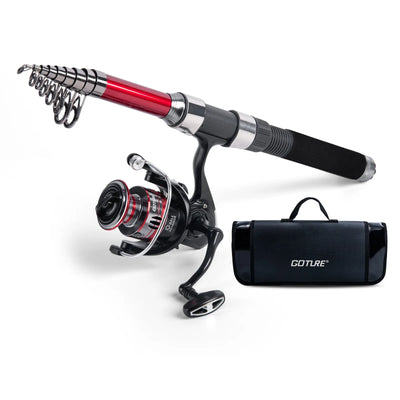 1.8 - 2.7m Sea Fishing Rod Reel Bag Combo Telescopic Carbon | SAMAG