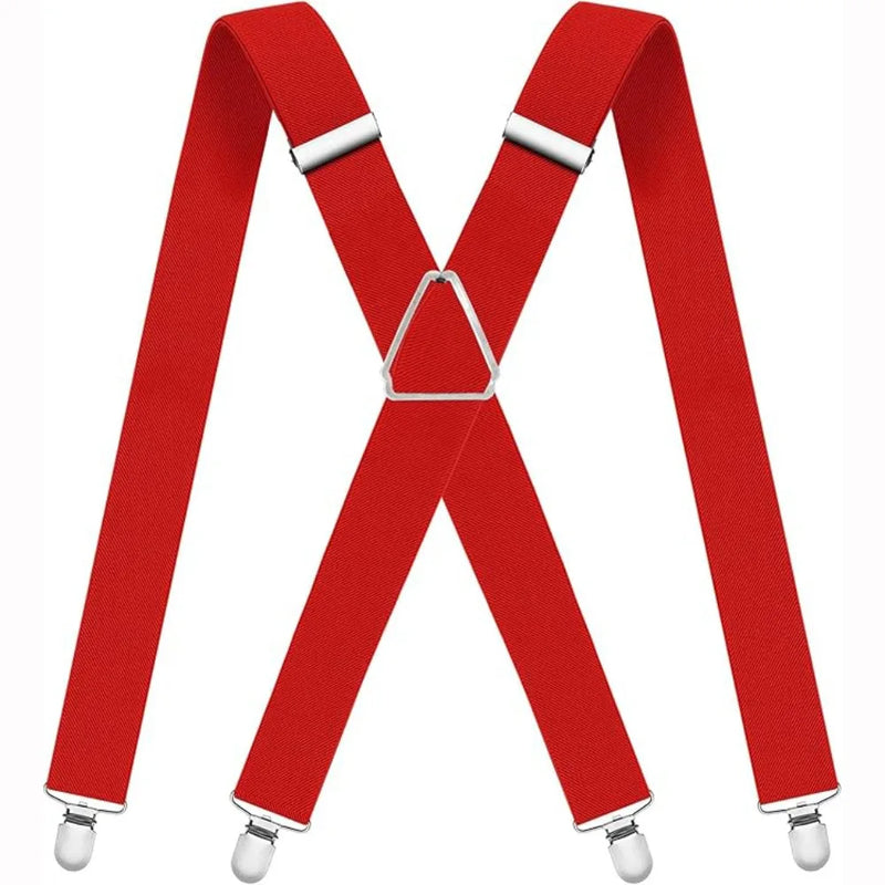 New Adjustable Adult Suspenders Elastic Strong Metal Clips Adult Belt 4 Clips Clip-on Suspenders Men Women