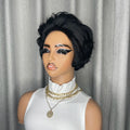 Body Wave Short Pixie Cut Wig Curly Human Hair Wigs for Women 100% Human Hair Brazilian Hair Machine Made Tangle Free Curly Wigs