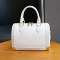 2025 New Fashion High-End Ladies' Handbags, Large-Capacity Boston Pillow Bags, Retro Rivets, Box Bags, Personalized Street Shoot