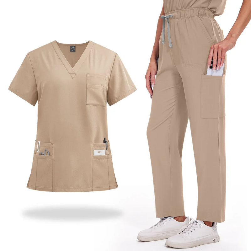 Summer Short Sleeved Hospital Doctor Uniforms Spa Uniforms Dental Clinic Medical Scrubs Suits Pet Grooming Veterinary Nurse Sets