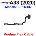 Volume Power Flex Cable For OPPO A5 A9 A31 A33 A91 A92 A93 2020 4G On OFF Power Buttons Voulme Side Key Switch Flex Cable