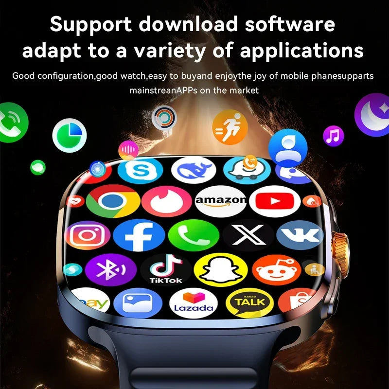 M99 5G Smartwatch: 2.4" AMOLED Screen, Rotating Camera, SIM & WiFi Support for Standalone Calls and Social Media.