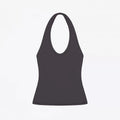 ANK Air Summer Top with Solid Color, Black and White Powder, Wide Shoulder Strap, I-Shaped Tank Top, Women's Sports, Daily Wear