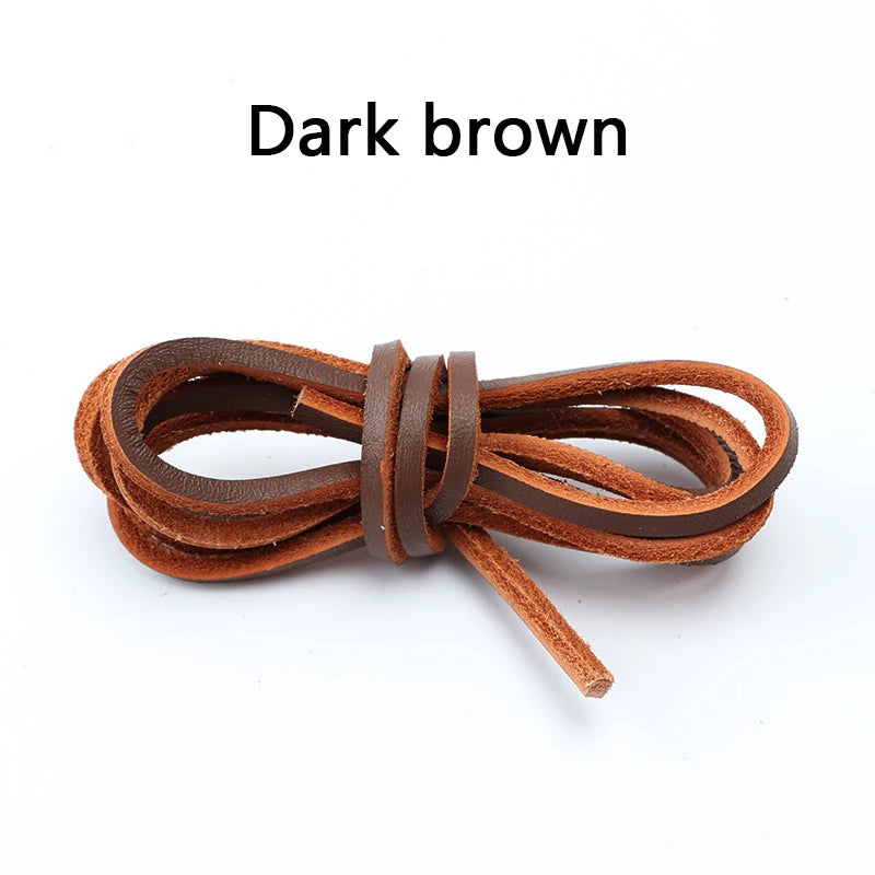 1 Pair Retro round Leather Rope Shoelaces Durable Flat Combination Sports Training Shoe Laces for Footwear