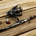 Telescopic Fishing Rod Reel Combo Full Set Portable 1.8m 2.1m 2.4m 2.7m 3m Long Cast Spinning Reel Simulation Lures For Saltwate