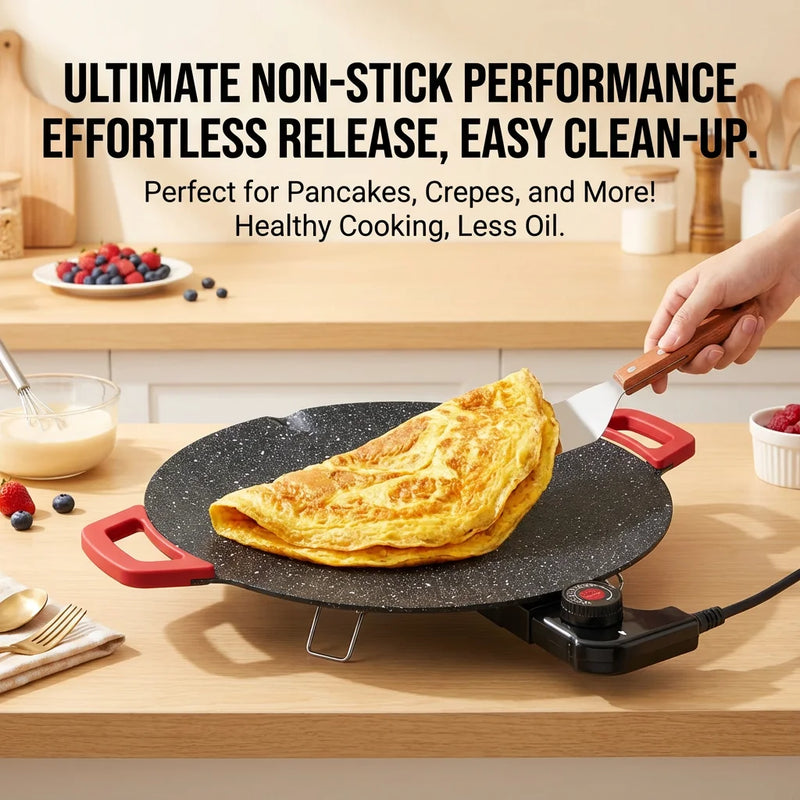 Camping Electric Griddle – Lightweight Portable Teppanyaki Grill, Smokeless & Nonstick, Adjustable Heat, Great for BBQ, Picnic, RV & Tailgating