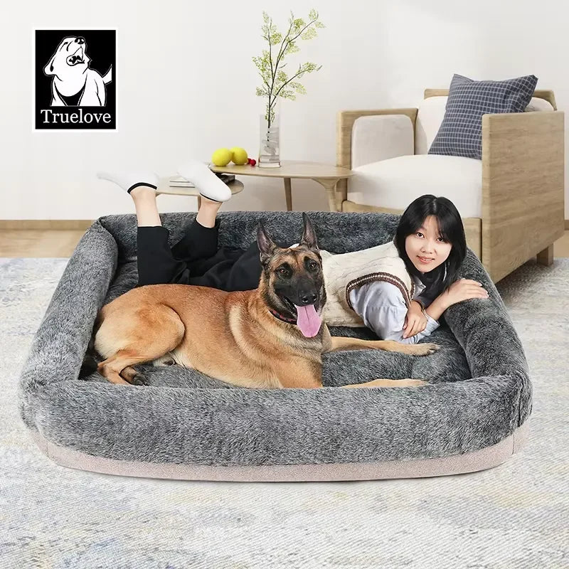 for Truelove Premium Warm Comfortable Dog Bed for Large Dogs High Quality Soft Removable Calming Plush Cat Pet Sofa Bed