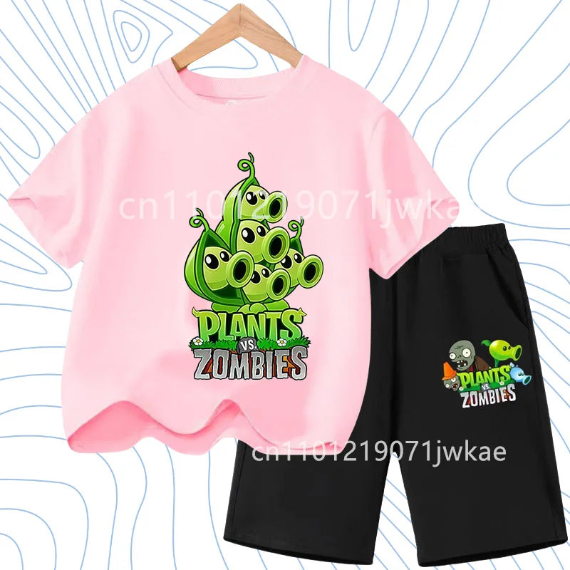 Children's Plants Vs. Zombies Short - Sleeved T - Shirt Set - View 6 | SAMAG